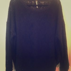 Free People Lace Sweater Large